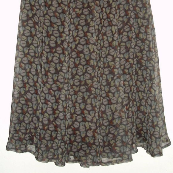 Wrap London Brown, Gray and Green Silk Midi Skirt - Picture 3 of 9